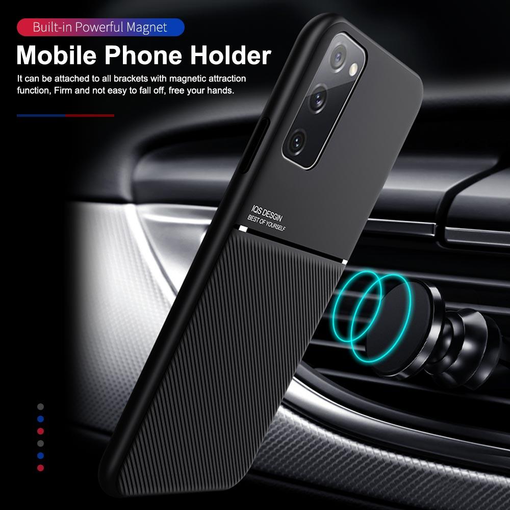 Магнитный чехол с текстурой кожи для Samsung Galaxy S24 S23 S22 S21 S20 FE S10 E S9 S8 Plus Note 8 9 10 20 Ultra Автомобильная магнитная крышка
