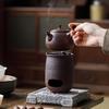 Осенний стиль Грубокерамический угольный набор для заваривания чая с боковой ручкой для кемпинга на открытом воздухе