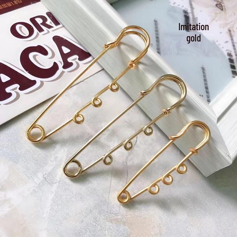 Korean Style High-Quality Safety Brooch: Color-Preserving Electroplated Wrap-Around Pin, European Standard, DIY Handmade.