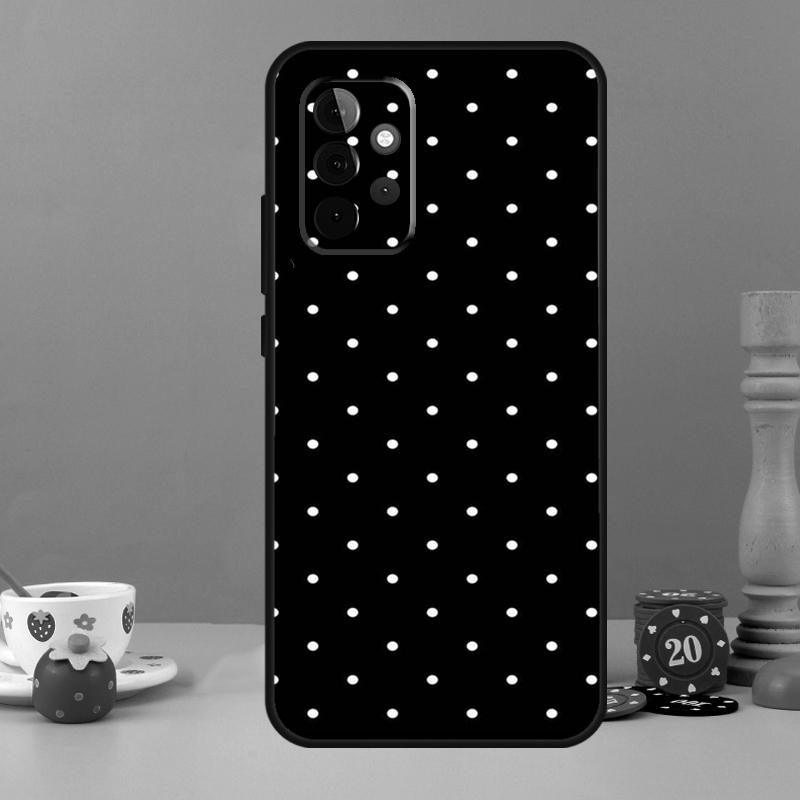 Черно-белый чехол в горошек для Samsung Galaxy A52 A32 A12 A14 A34 A54 A13 A33 A53 A73 A50 A70 A71 A51 Задняя крышка