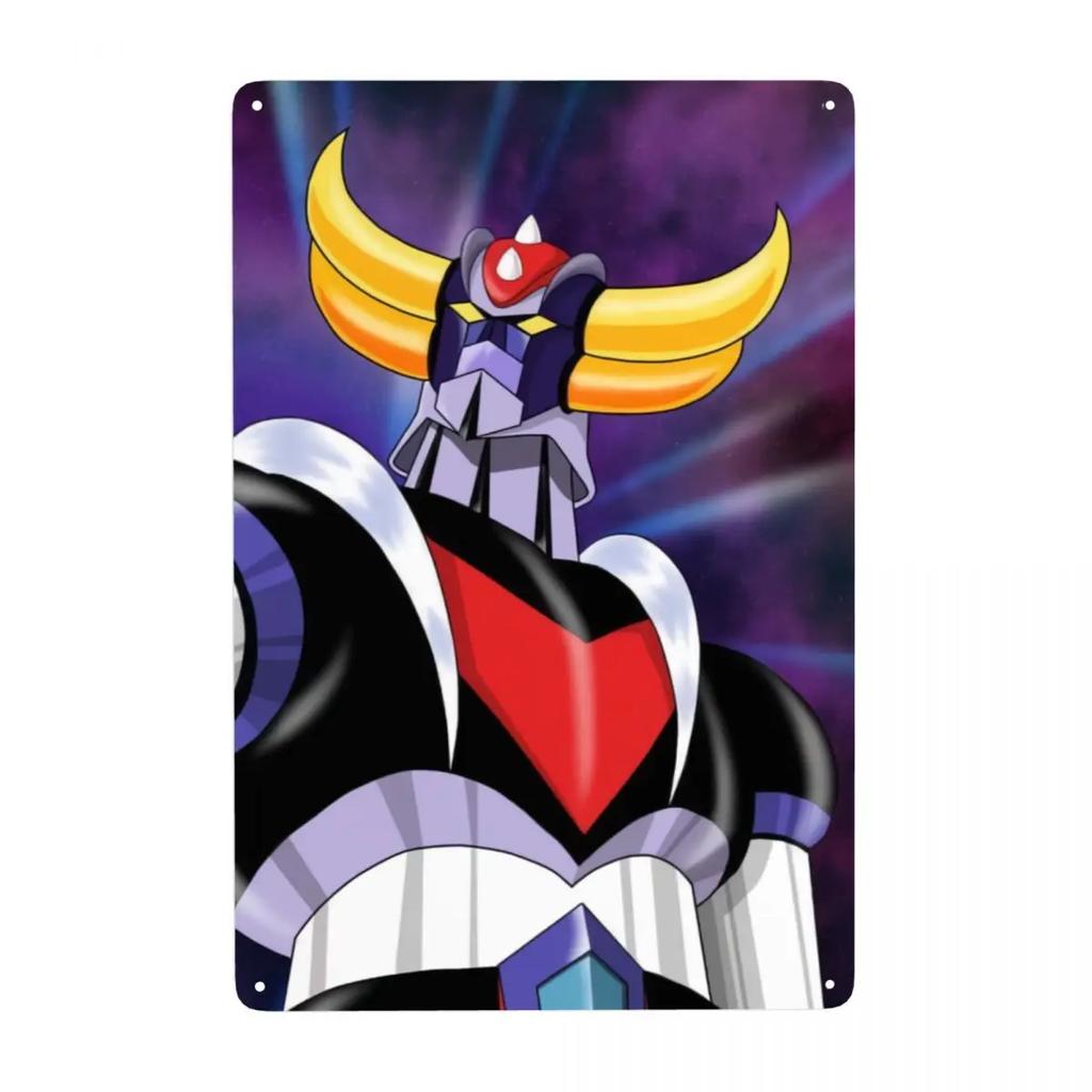 Винтажная металлическая табличка с изображением безумного робота Мазингера Z, персонализированная табличка с изображением Грендайзера из аниме и манги, декор для кафе, настенное украшение, декоративное искусство.