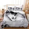 Бытовое постельное белье с 3D рисунком волка, односпальная кровать, двуспальная кровать, полноразмерная наволочка с принтом волка и пододеяльник, 2/3 комплекта постельного белья для спальни для взрослых и детей