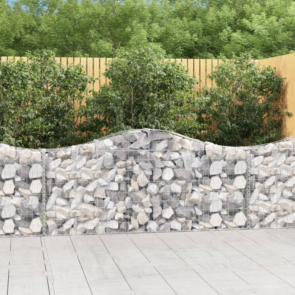 Vidaxl Kosze Gabionowe, 11 Szt, 200X30X80/100 Cm, Galwanizowane Żelazo