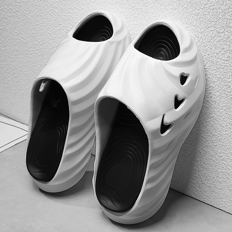 Мужские большие тапочки, летние легкие сандалии, шлепанцы с облаками, толстые тапочки на платформе, ванная комната, мягкая подошва из ЭВА