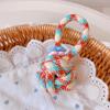 Women's Car Keychain Knotted Rope Floral Design Non-Slip Lightweight Bag Charm Portable Key Decor for Travel Commute Use