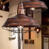 Vintage Industrial Wrought Iron Pot Lid Pendant Light