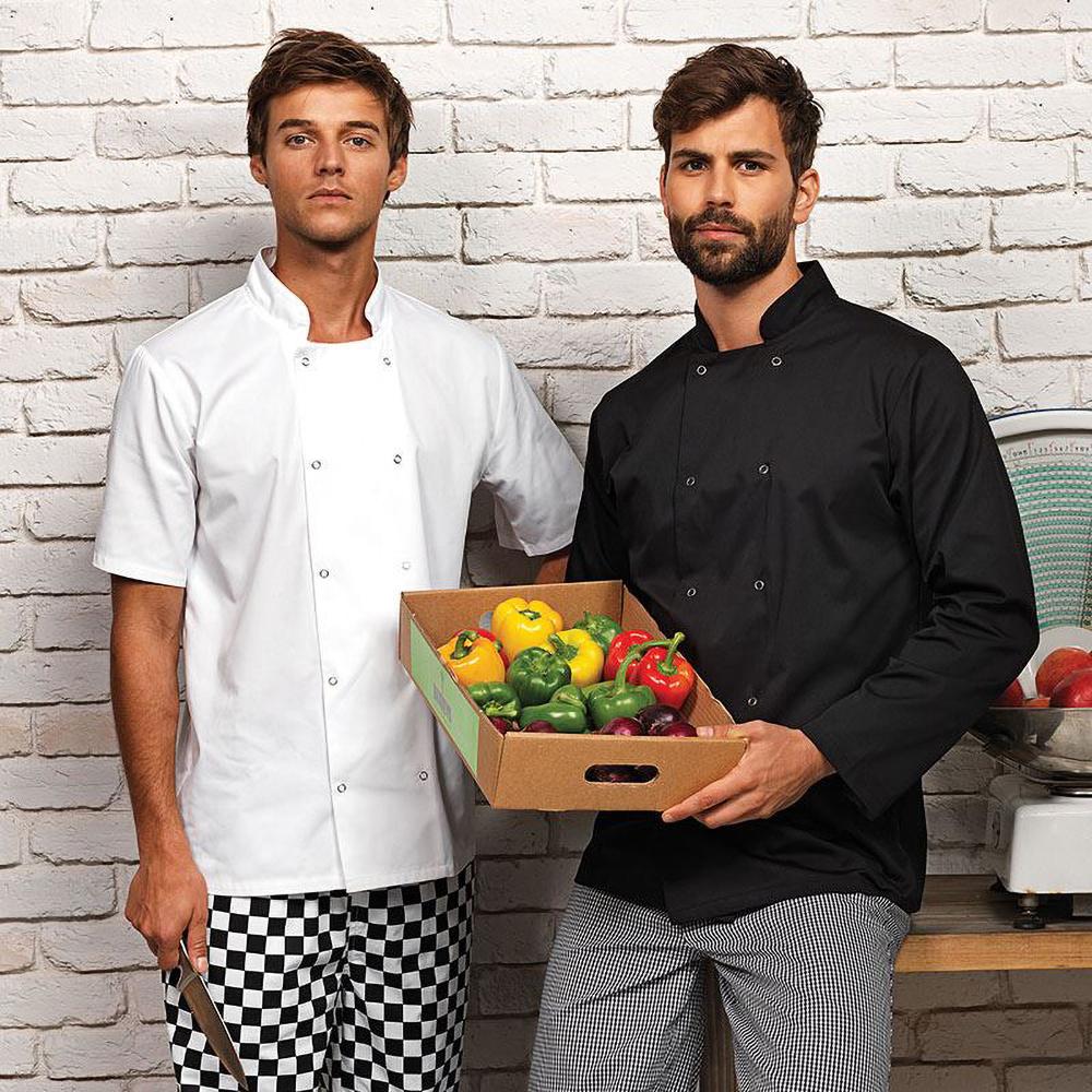Premier Studded Front Long Sleeve Chefs Jacket / Chefswear