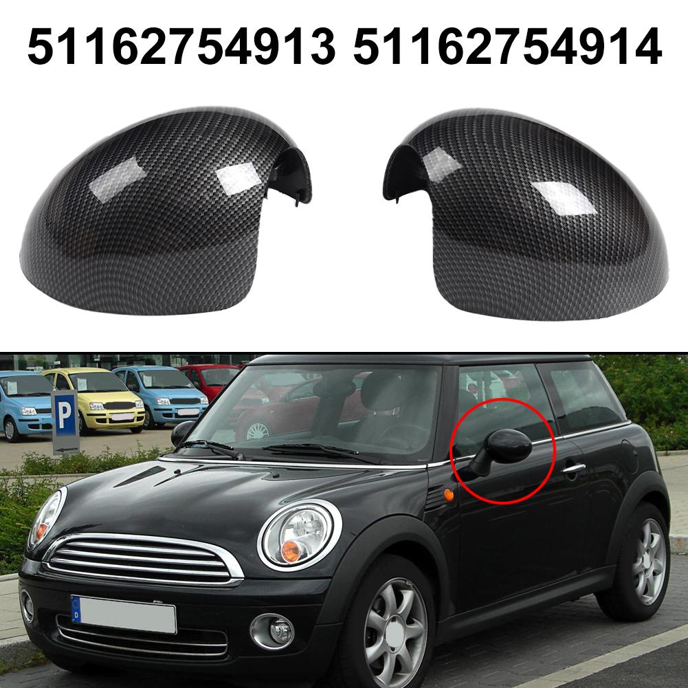ABS Carbon Texture Wing Mirror Cover Cap 51162754913 For Mini For Cooper R55 R56 R57 R58 R60 R61 2007-2014 -2Pcs