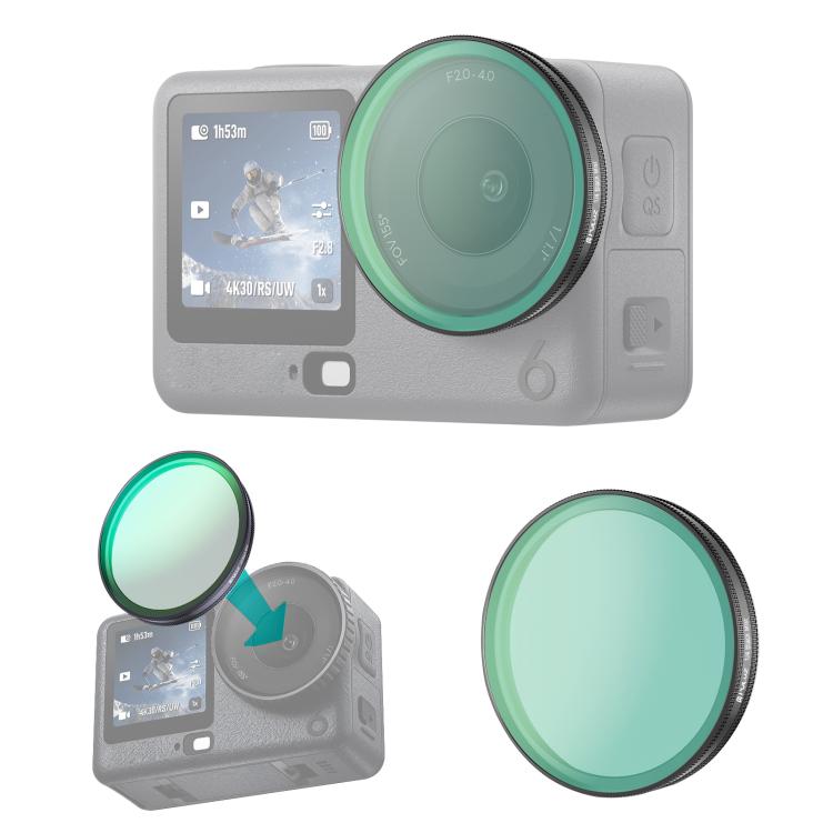 1/4 Black‑Mist Lens‑Filter, Multi‑Coat Optical‑Glass Quick‑Release Camera‑Filter For DJI Osmo Action 6 Action‑Camera