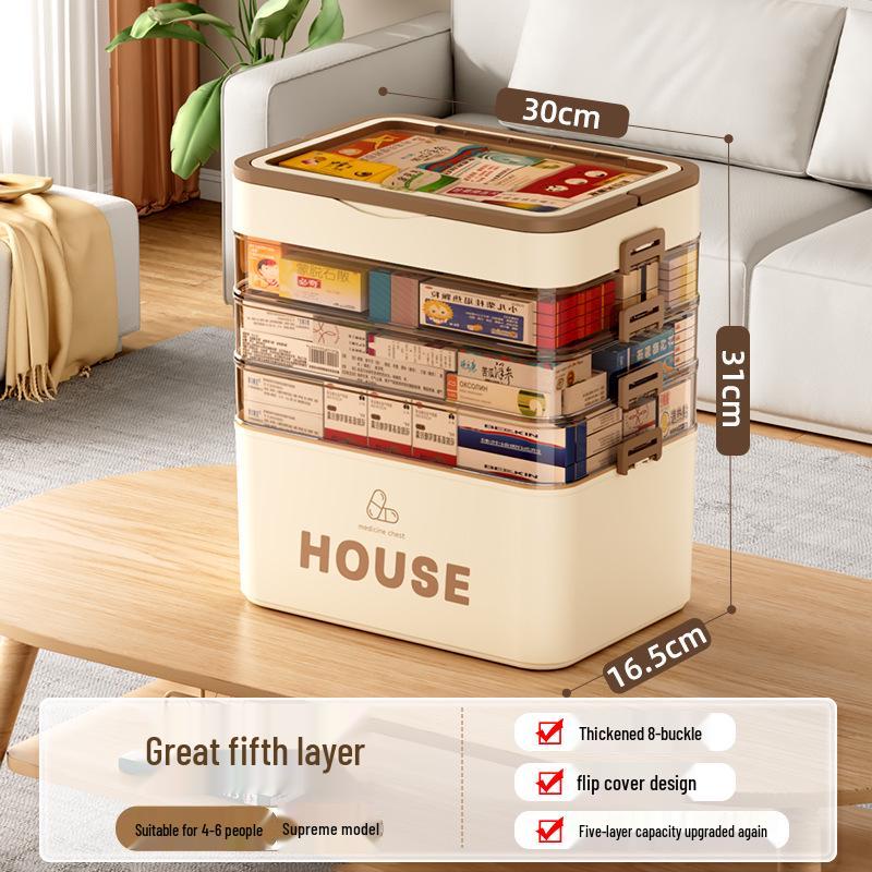 Large Multi-Layer Medicine Storage Box - Portable Family First Aid Kit