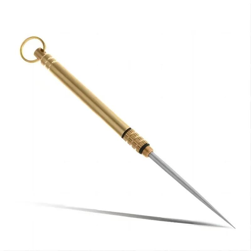 1PC Titanium Alloy Integrated Toothpick Portable Mini Brass Toothpick Multifunctional Toothpick Bottle Fruit Fork Camping Tool