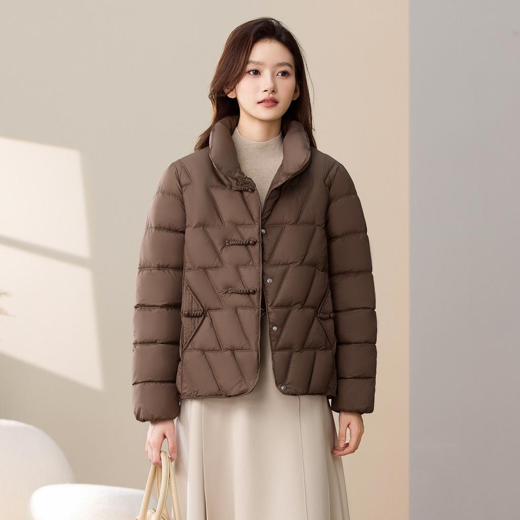 New multi-color stand-up collar short down cotton clothes women's fashion warm temperament new Chinese design thick coat