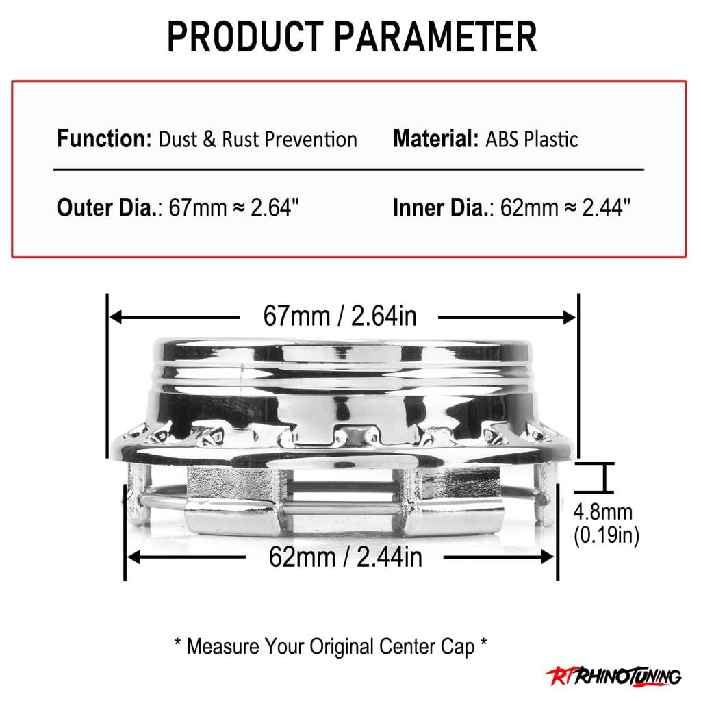 4pcs Outer Diameter 67mm Inner Diameter 62mm Silver ABS Car Wheel Center Hub Cap