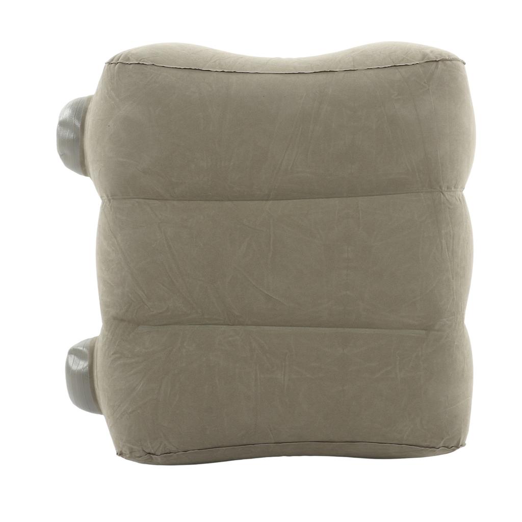 Inflatable Foot Rest Promote Blood Circulation Relieve Fatigue PVC Flocking Inflatable Footrest Cushion for Travel Dark