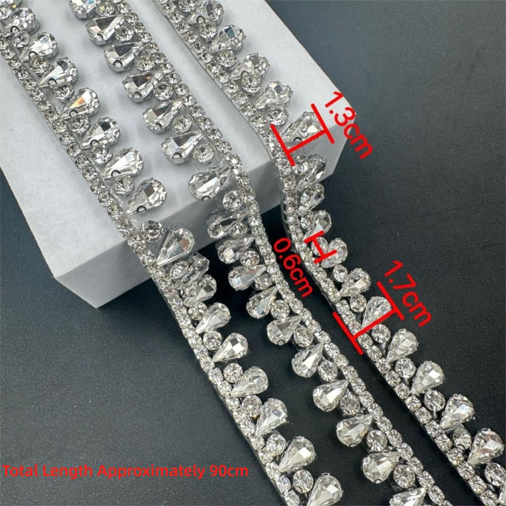 1Yard/90cm Rhinestone Border Diamond Ribbon Multi-color Crystal Versatile Diamond Strips DIY Diamond Chain