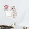 Flower Switch Sticker Removable Self-adhesive Waterproof PVC Living Room Bathroom Light Switch Wall Socket Outlet Decoration Decal