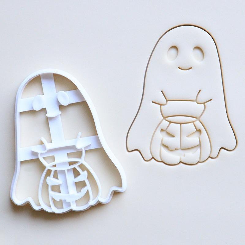 1 шт. Форма для тиснения печенья на Хэллоуин, формочка для печенья на Хэллоуин, инструменты для изготовления печенья в виде призрака, тыквы, фонарика, флага.