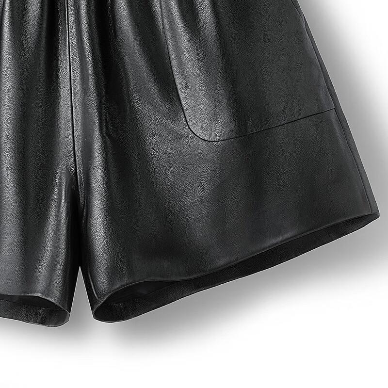 Women's High-Waisted Faux Leather Wide-Leg Shorts