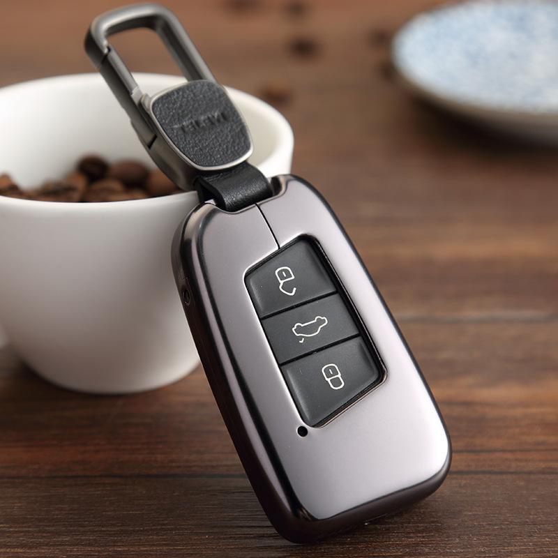 Car Alunimnum Alloy Keychain Cover Shell Holder Case for Volkswagen 2016 2017 Passat B8 Skoda Superb A7 Fob Key Car-Styling