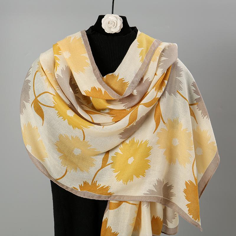 Новый Дизайн Бренд Женский Шарф Шаль Модный Принт Хлопок Весна Зима Теплые Шарфы Хиджаб Леди Пашмина Фуляр Бандана Головной Платок