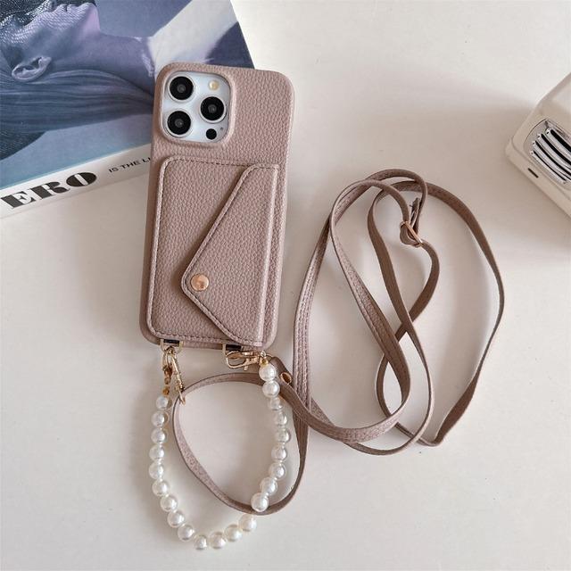 Чехол для телефона с ремешком через плечо для IPhone 13 12 Mini 15 14 Plus 11 Pro Max, кошелек с держателем для карт, кожаный защитный чехол