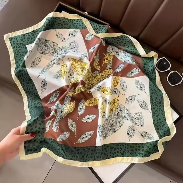 Fashion Leopard Print Square Scarf Women'S Satin Scarves Casual Decoration Small Shawl Luxury Headband Bandana