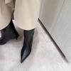 Женские модные остроносые ботильоны на каблуке «котенок» на осень, новые, на низком каблуке, на тонком каблуке, в стиле ретро, с широким голенищем, облегающие ногу, ботинки до середины икры