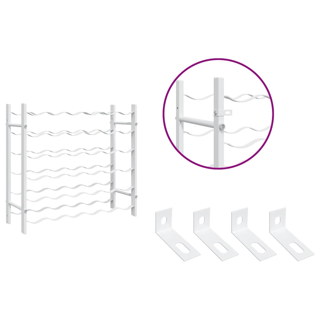 36 Bottle Wine Rack White Metal