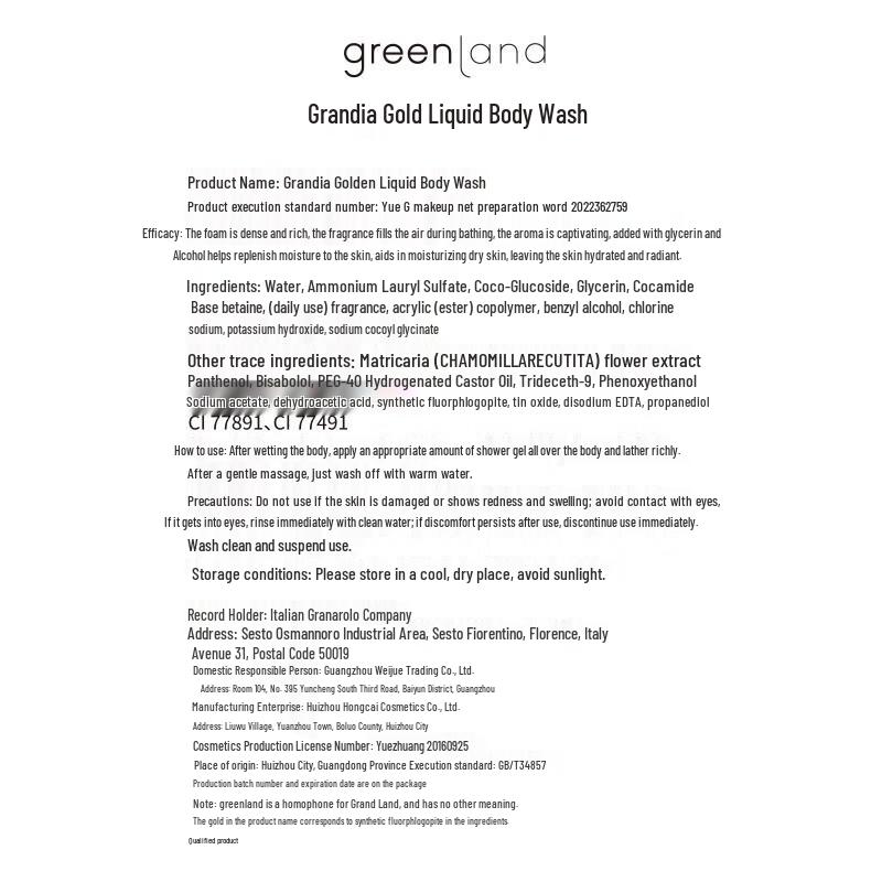 Grantland Gold Жидкий гель для душа