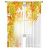 Осенние кленовые листья фон прозрачные шторы для гостиной спальни кухня тюль занавеска для дома декоративные прозрачные панели