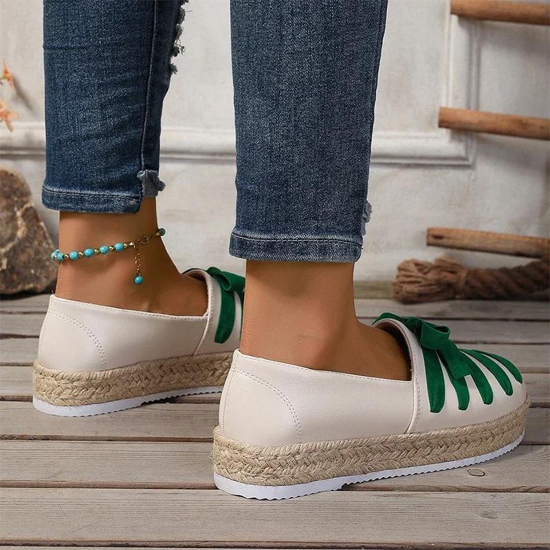 Модные женские туфли-лоферы с бантом на плоской подошве, повседневная обувь на платформе 2024 года, дизайнерская новая брендовая обувь для прогулок, удобное осеннее платье, женские туфли Zapatillas