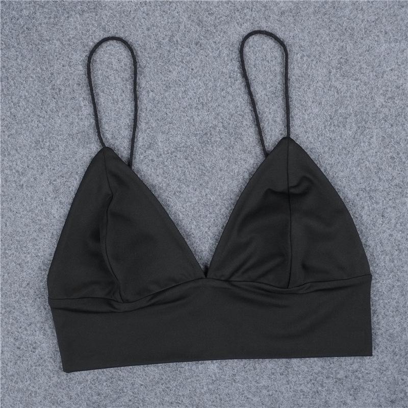 Новое поступление, европейский модный бюстгальтер, женский укороченный топ, модный тонкий сексуальный горячий черный бюстгальтер без косточек, жилет, женская одежда, однотонный бюстгальтер для фитнеса, распродажа