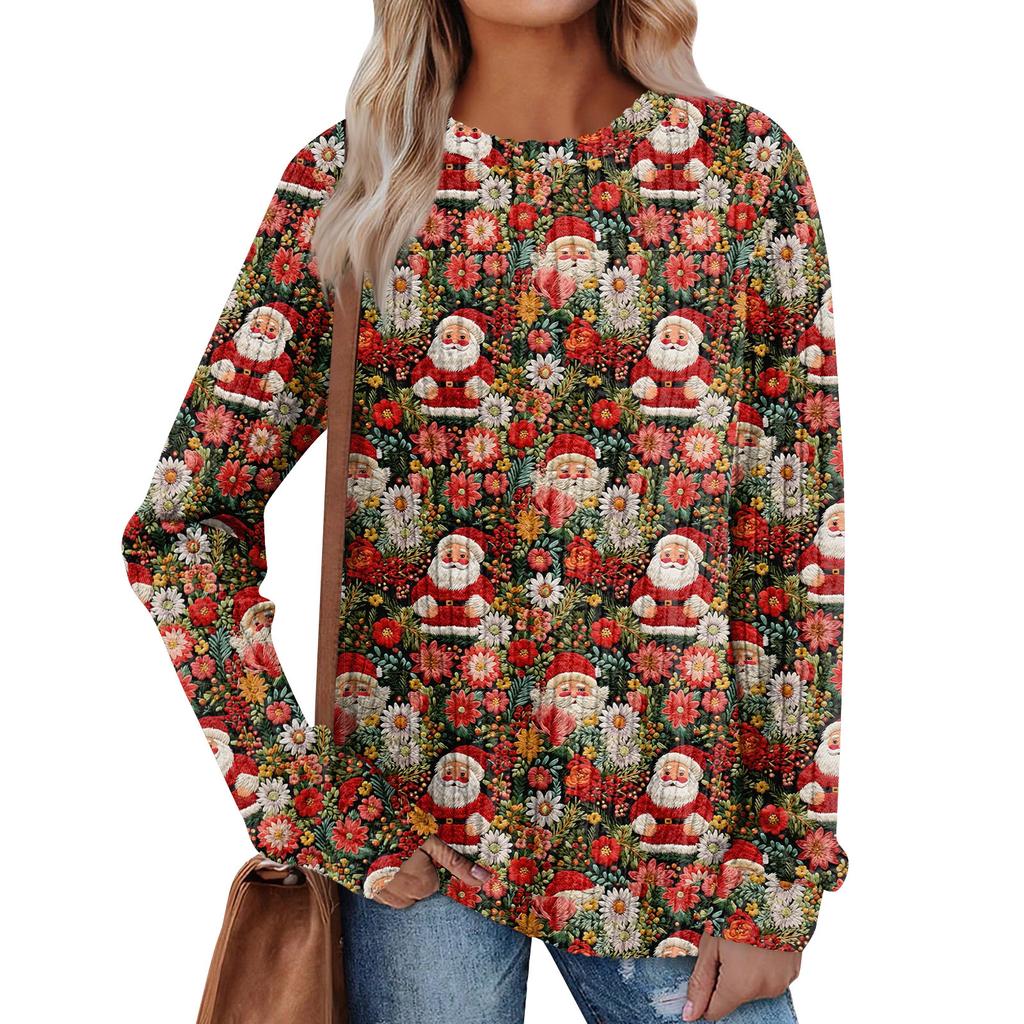 Женский принт Легкий Топ с круглым вырезом из матового хлопка