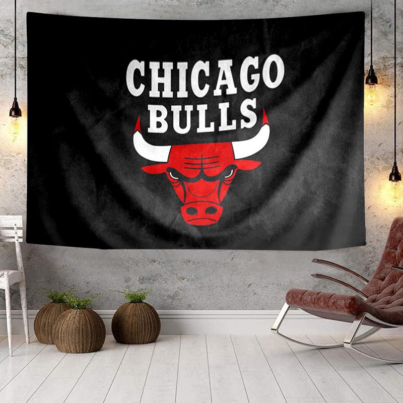 Гобелен с логотипом Chicago Bulls, Гобелен с уникальным дизайном, Настенный декор для спальни, гостиной, игровой комнаты, Душевные праздничные подарки для фанатов