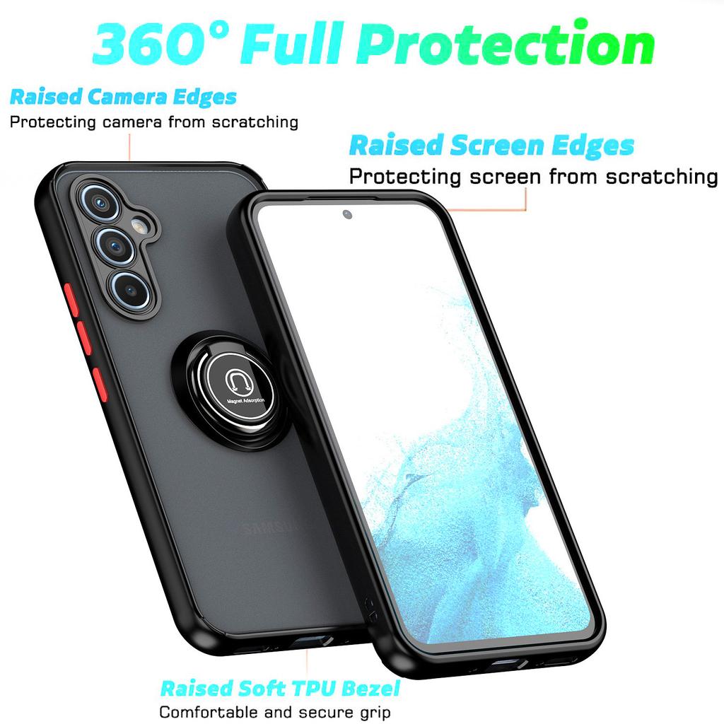 Противоударный бронированный матовый чехол для Samsung Galaxy A55 A54 A35 A15 A34 A25 A14 A53 A33 A52S S23 S22 S24 Ultra Plus Ring Magnet Cover