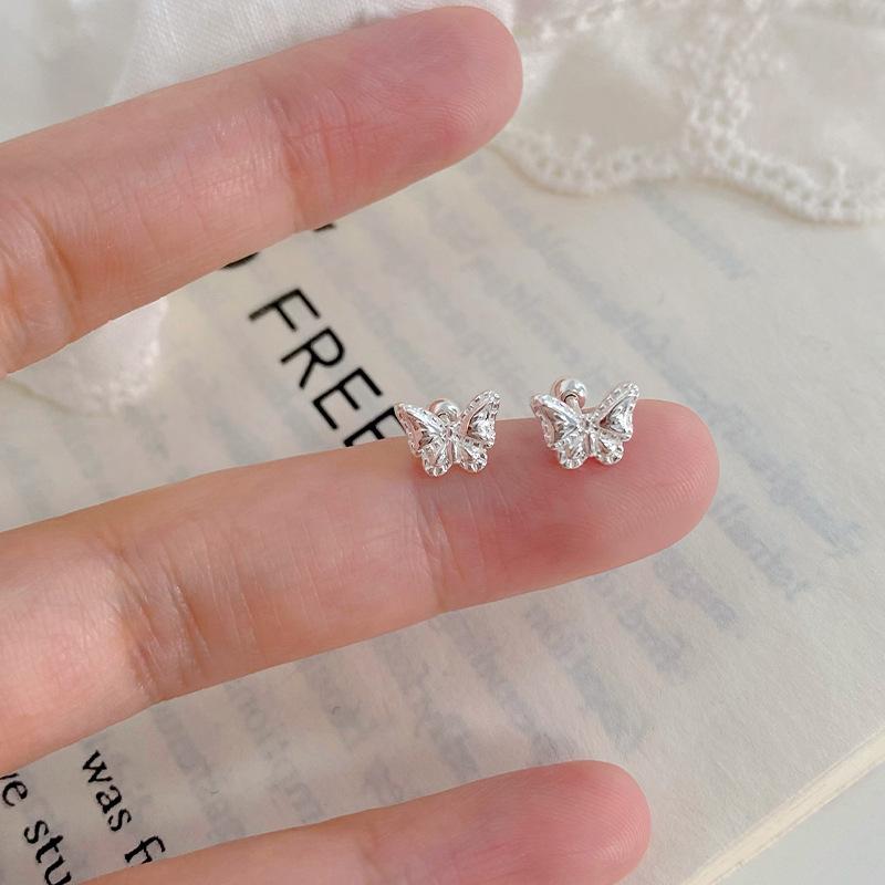 Серьги-бабочки в виде шурупов в минималистичном стиле, милая индивидуальность и темперамент для прокалывания ушей для девочек