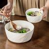 Бытовая Высококачественная Керамическая Миска Чисто Белая Круглая Миска Посуда Миска для Риса Миска для Супа Ресторан Большая Миска Миска для Западной Еды
