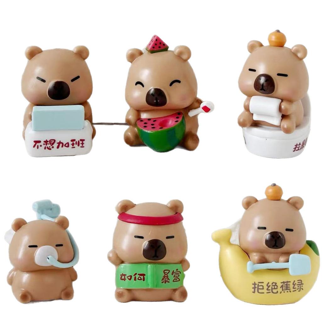 Action Capybara Figure Cartoon Model Toy Decoration Doll Children Gifts Ornament