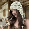Tassel Hollowed Out Knitted Hat Floral Weave Cap Retro Bohemian Style Beanies  Outdoor