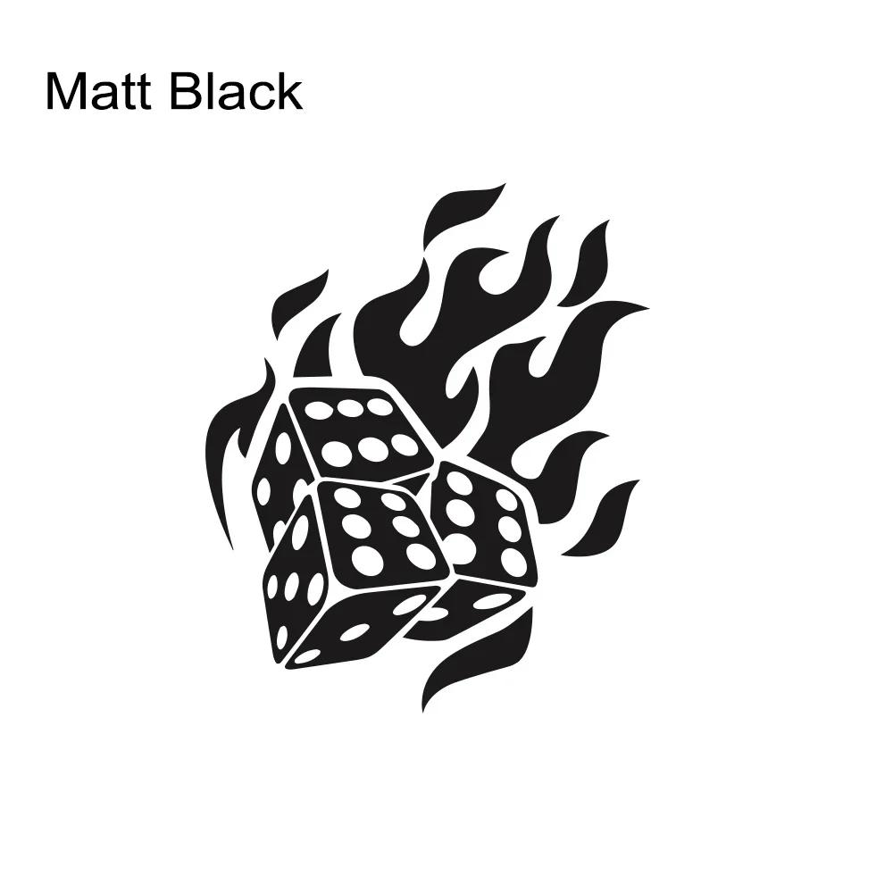 Flame Dice Sticker Car Body Engine Cover Side Door Stickers Dice Graphic Self Adhesive Vinyl Stickers Car Decoration Accessories