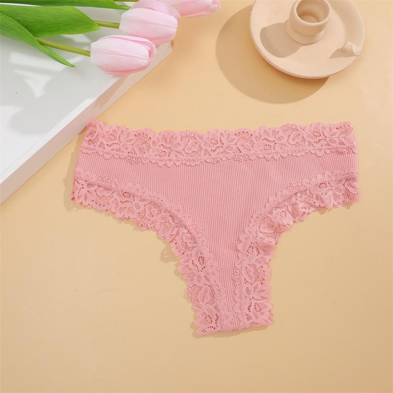FINETOO Хлопковые бесшовные кружевные трусики для женщин, сексуальные трусики, удобное нижнее белье, женские стринги с цветочным принтом
