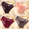 4 шт./компл. Сексуальные прозрачные женские трусики с кружевом сзади, лоскутные трусы с вырезами, нижнее белье, удобные брифы