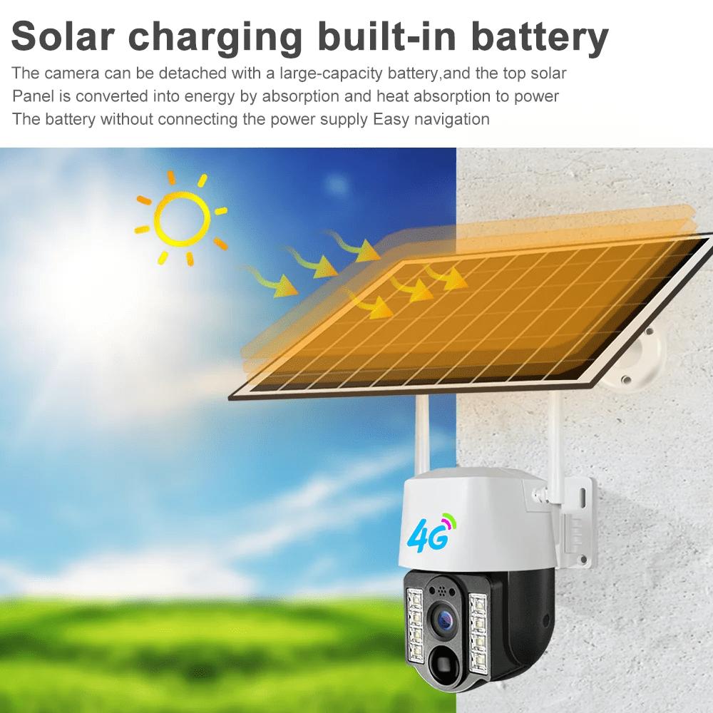 4G 1080P SIM Card Solar Smart Camera 4K CCTV WiFi IP Outdoor Dual Lens Wireless Camara Waterproof CCTV Home Security Protection