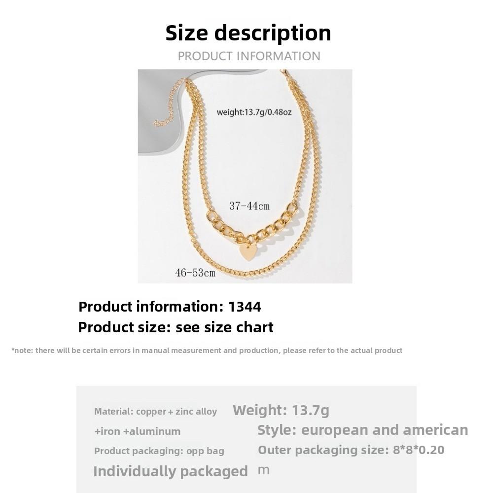 Нишевое ретро персонализированное металлическое ожерелье толстая цепь любовь сплав кулон женский набор ожерелий