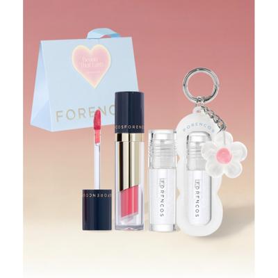 Forencos Стойкий тинт для губ + Мини блеск для губ LayeRing + Подарочный пакет + Бесплатный силиконовый брелок
