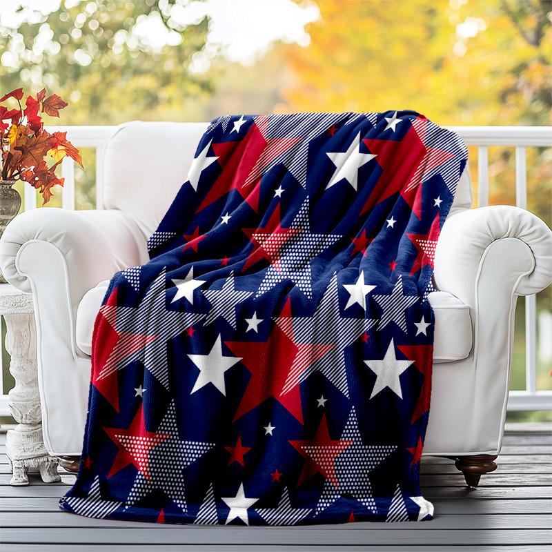 American Flag Flannel Blanket Soft All-Season Throw, Design for Camping, Car Travel, Hiking Sofa, Bed, Office Perfect Gift for Parties