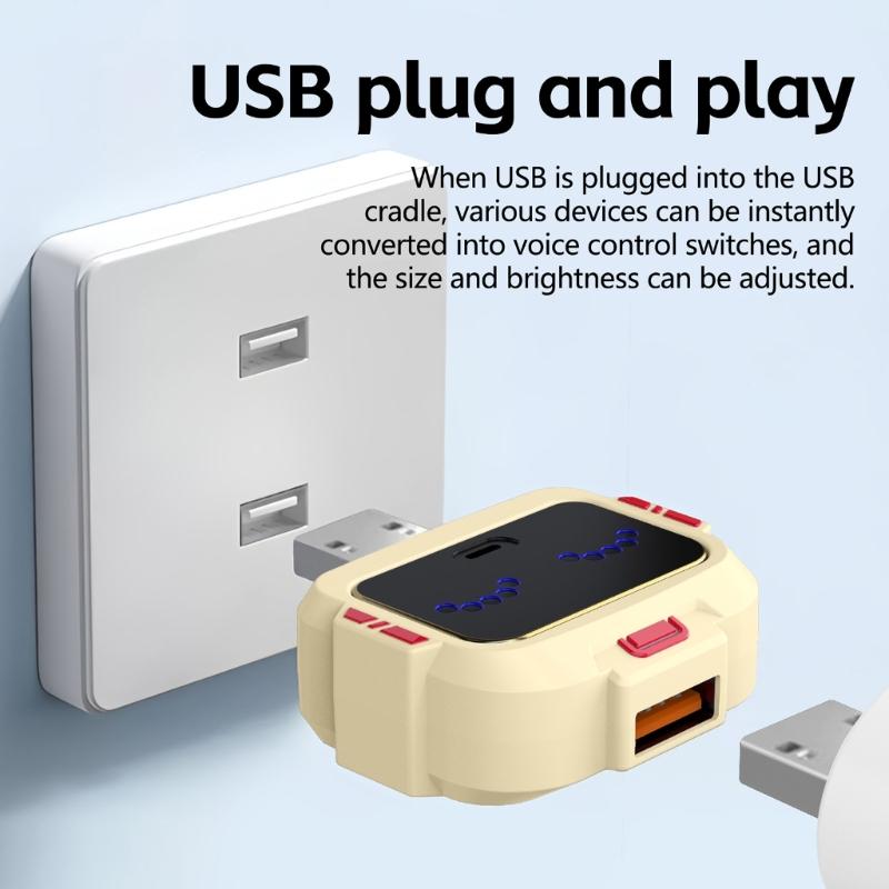 Английская голосовая команда USB-переключатель для 5 В 2 А вентилятора, лампы, увлажнителей с функцией автоматической регулировки скорости и яркости
