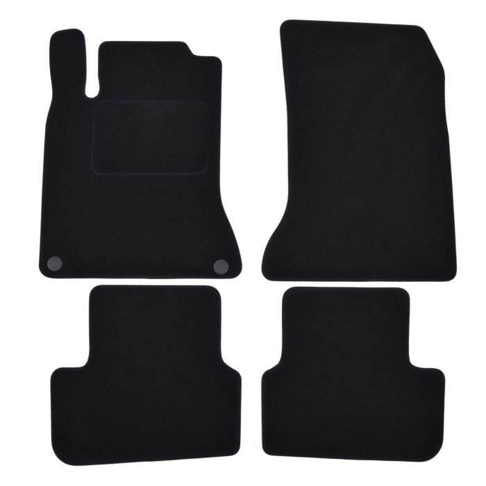 Tapis De Sol Noir Velours - J&J AUTOMOTIVE - Mercedes GLA X156 - Sur Mesure - Antidérapant - Imperméable