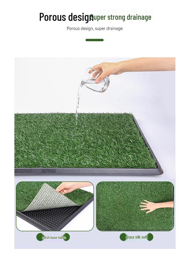 Pet Dog Grass Mat Toilet: 20x25 Inch Drainage Pellets for Designated Spot Training and Dog House Use.