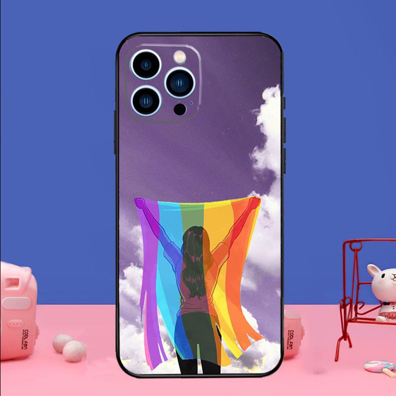 Gay Lesbian LGBT Rainbow Pride Phone Case For iPhone 17 16 15 13 11 12 14 Pro Max mini 15 16 Plus 16e 17 Air Bumper Cover